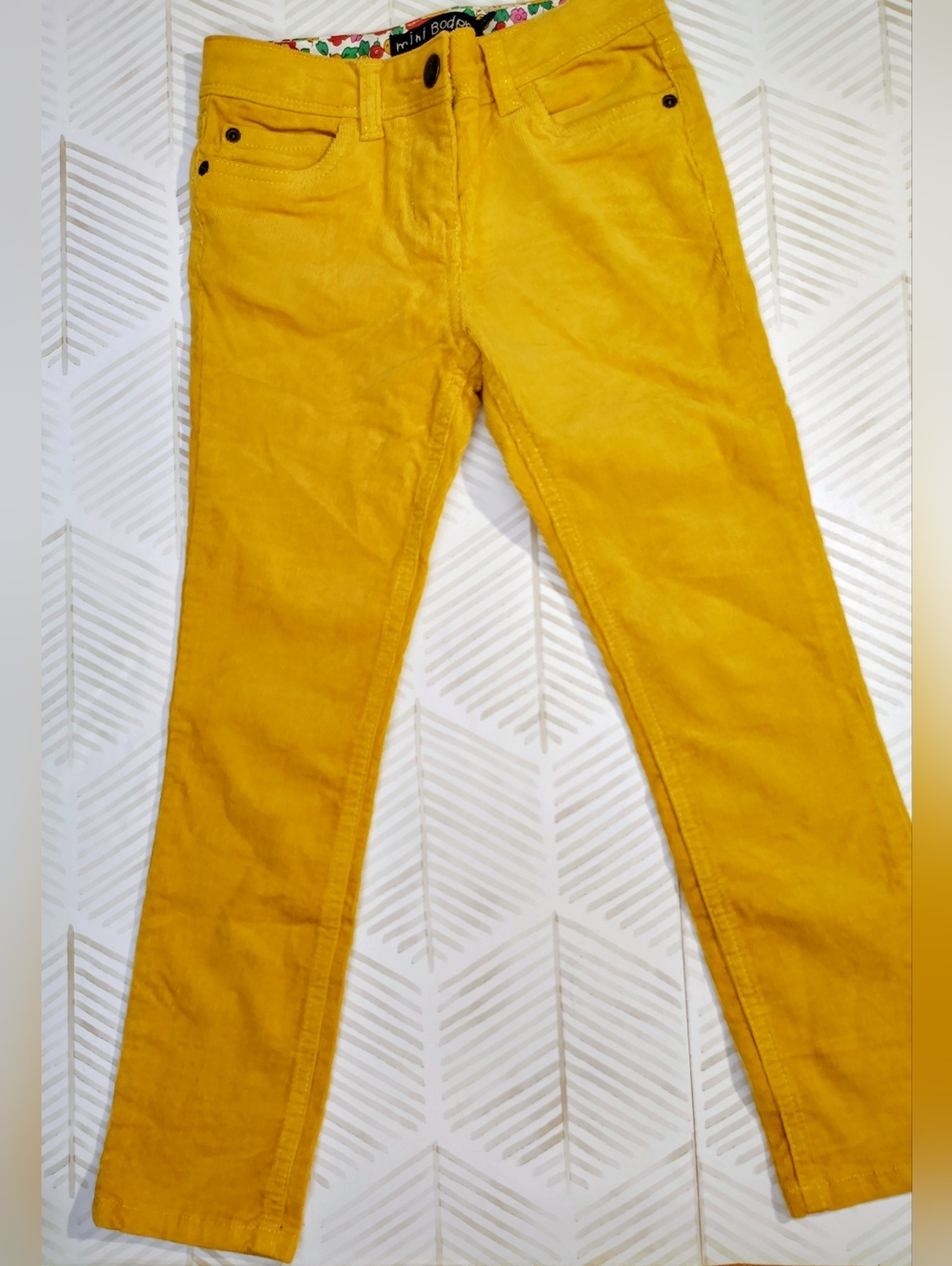 Mini Boden Mustard Yellow Skinny Corduroy Pants 8y Girls